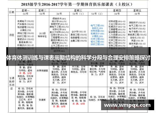 体育体测训练与课表周期结构的科学分段与合理安排策略探讨